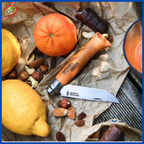 Coltello Opinel acciaio al carbonio lama 12 cm grande, con manico faggio tascabile richiudibile