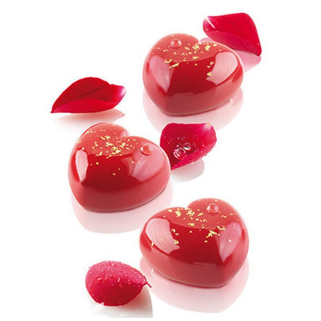 Set da 3 stampi in silicone per dolci stampo a forma di cuore attrezzi pasticceria mini cake
