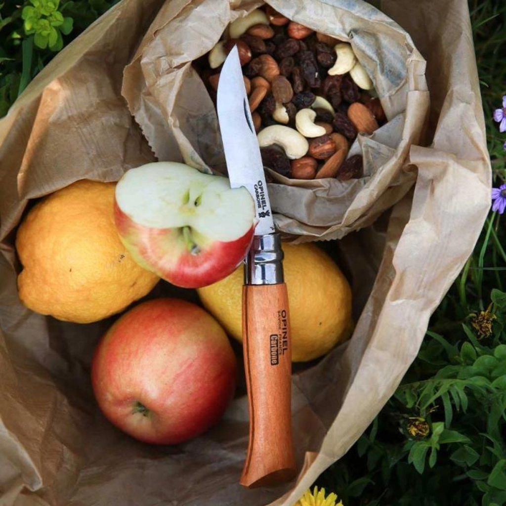 Coltello Opinel acciaio al carbonio lama 12 cm grande, con manico faggio tascabile richiudibile