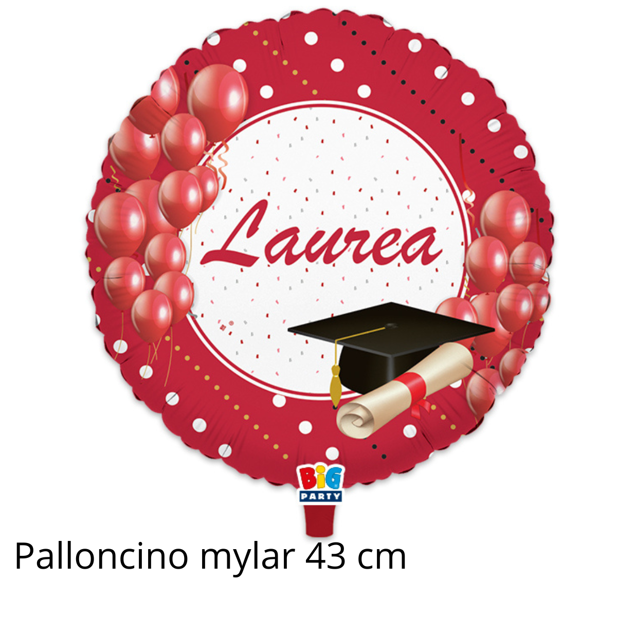 Pallone palloncino laurea in mylar 43 cm per feste a tema