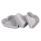 Set da 3 stampi in silicone per dolci stampo a forma di cuore attrezzi pasticceria mini cake