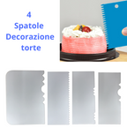 Set da 4 spatole in plastica per decorazione dolci panna e creme attrezzi pasticceria