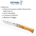 Coltello Opinel acciaio al carbonio lama 10 cm manico in faggio tascabile richiudibile