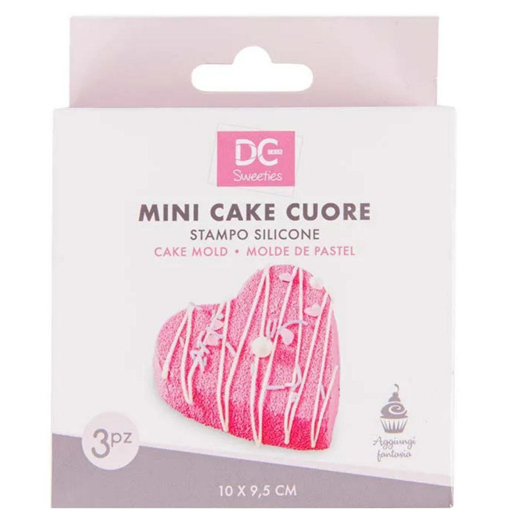 Set da 3 stampi in silicone per dolci stampo a forma di cuore attrezzi pasticceria mini cake