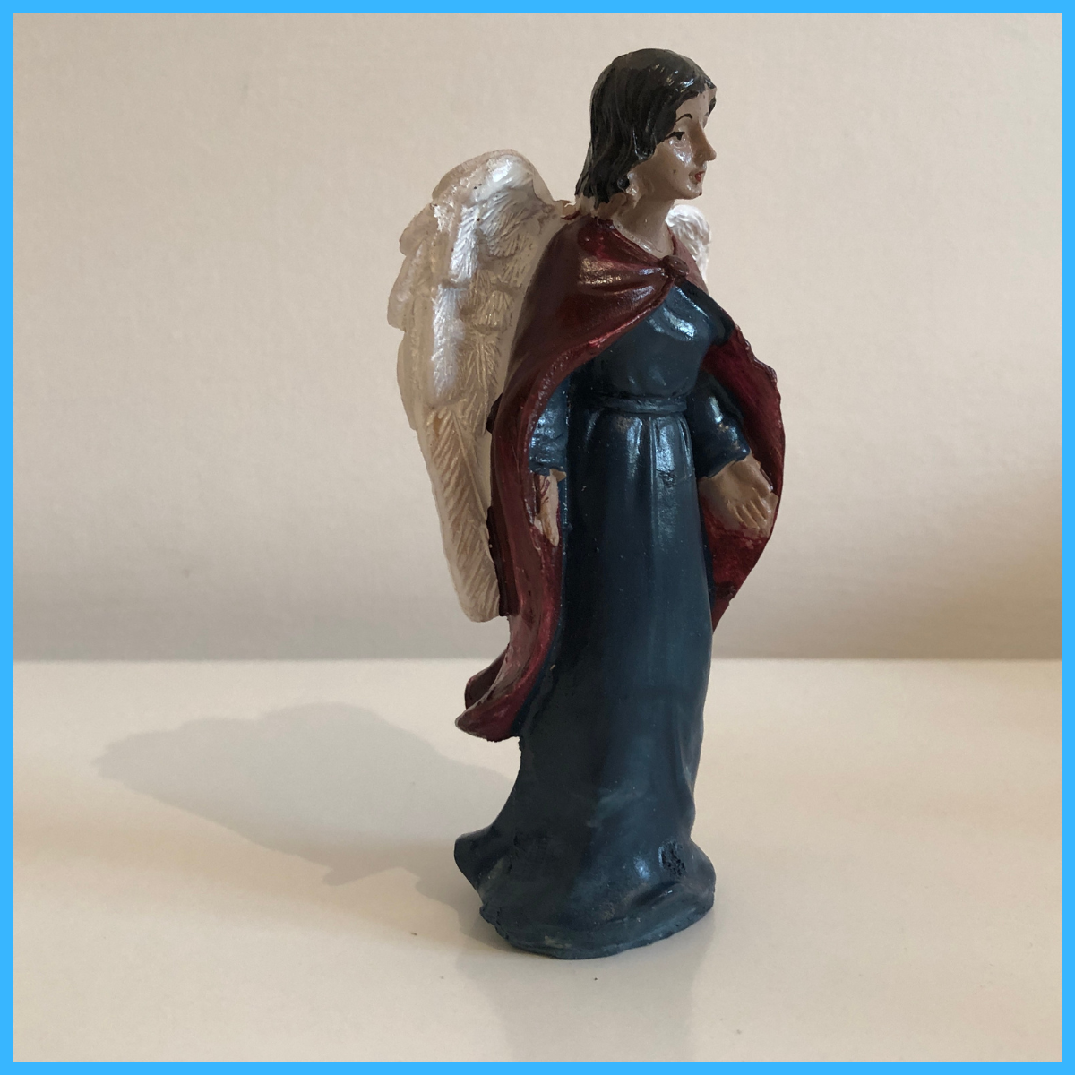 Angelo preseppe in resina 10 cm Statuina decorazioni natalizie