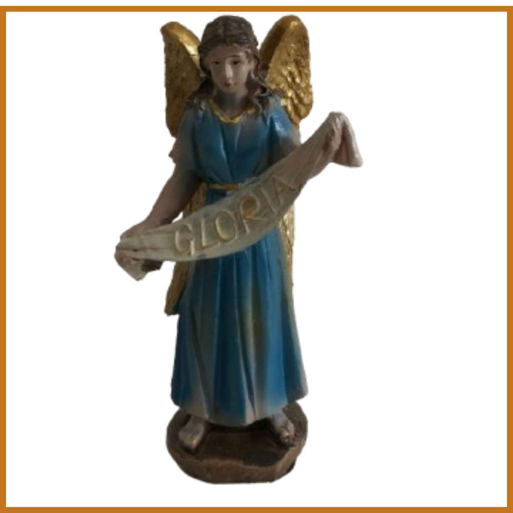 Angelo preseppe in resina 14 cm Statuina decorazioni natalizie