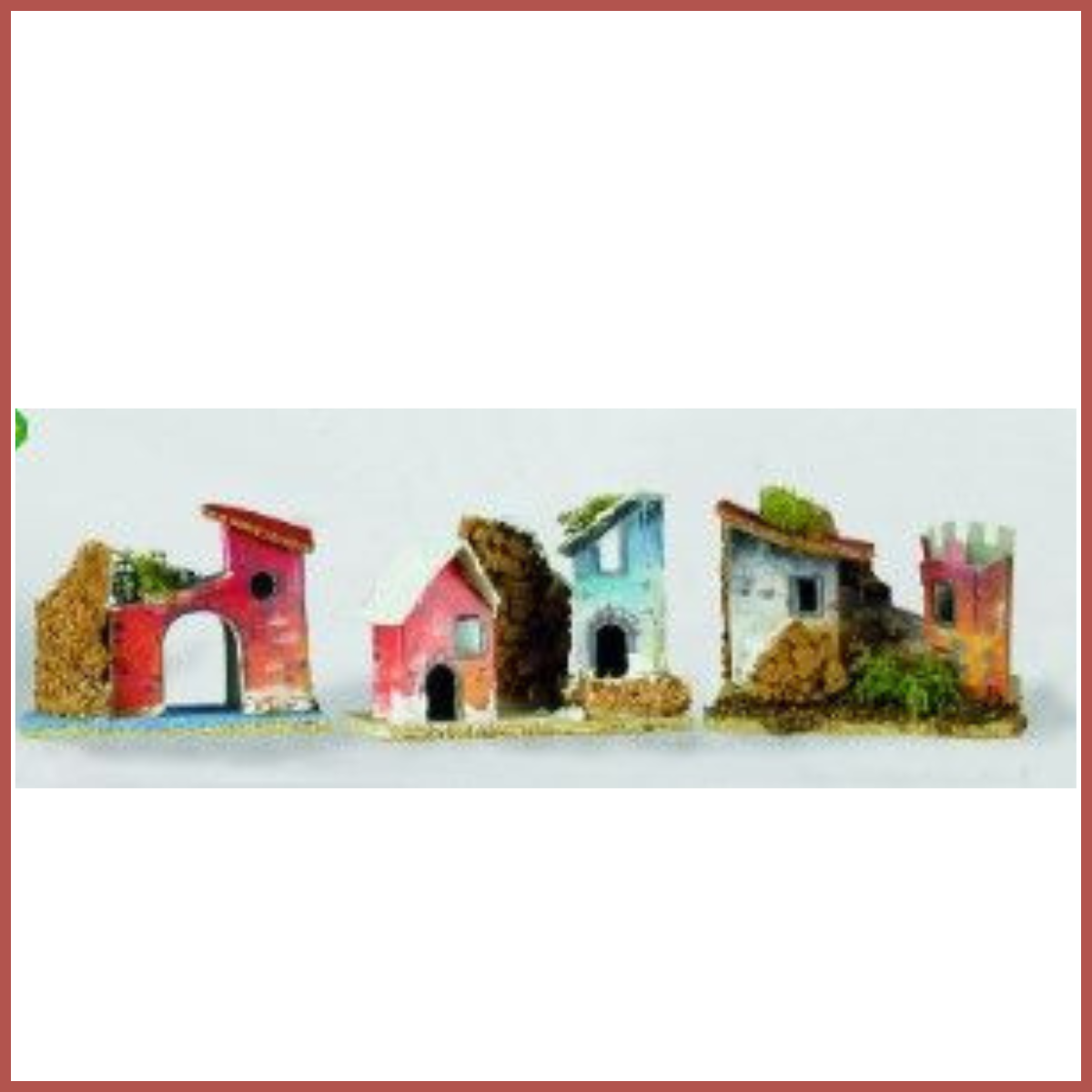 5 Casette per presepe artigianale cartapesta antico decorazioni natale vintage