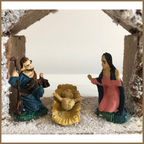 Capanna presepe artigianale natale nativita sacra famiglia decorazioni natalizie