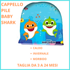 vendita di cappello in pile da bambini a tema baby  shark descrizione modello zuccotto invernale online shoppinghome.it 