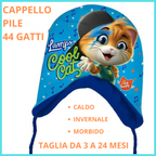 vendita di cappello in pile 44 gatti celeste con descrizione shoppinghome.it