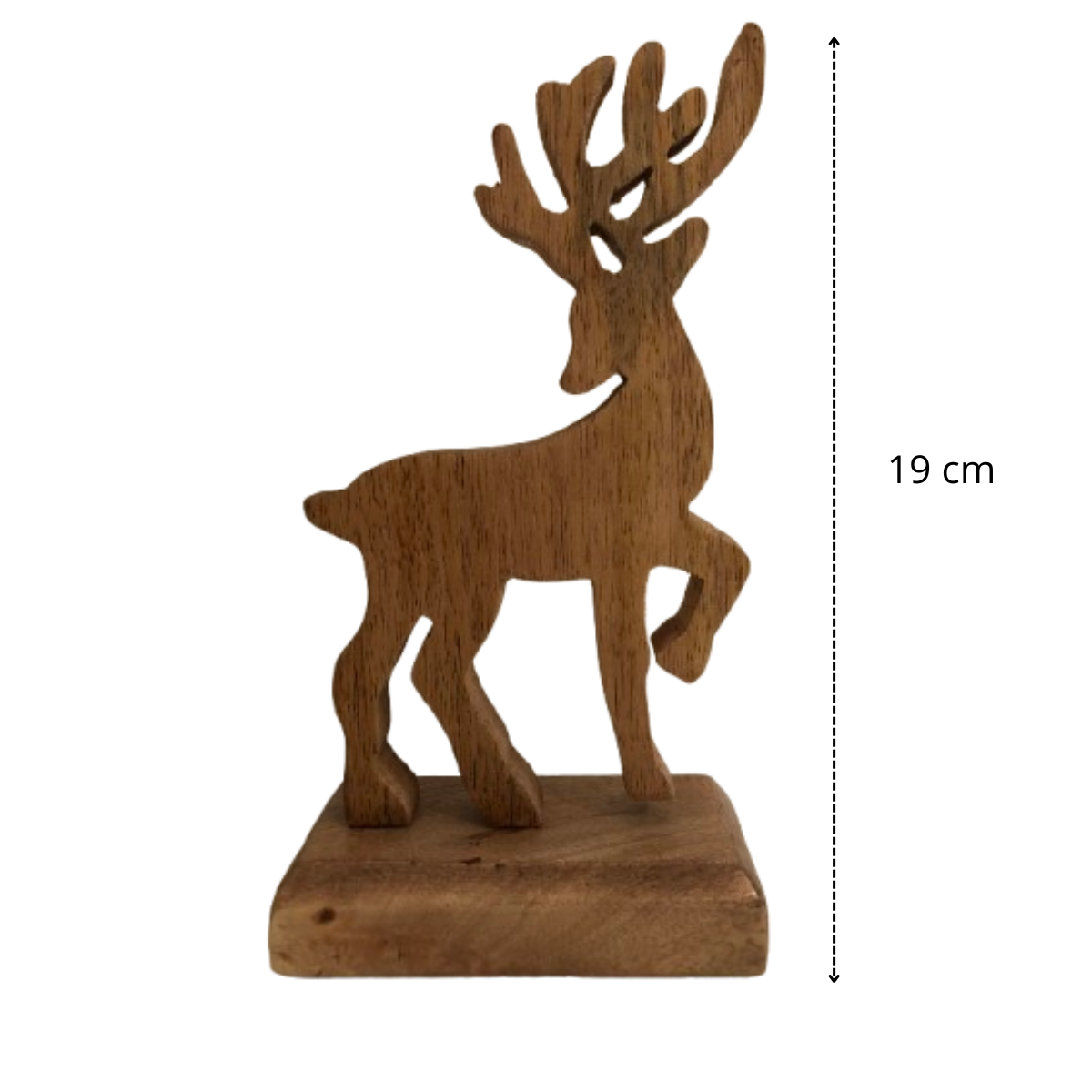 vendita di cervo in legno da 19 cm soprammobile idee regalo natalizie addobbi casa con misure online shoppinghome.it