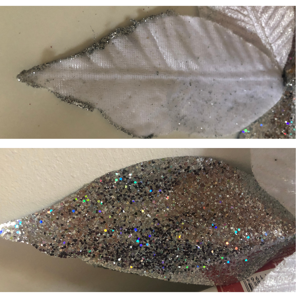 Set 12 fiori natalizi decorazioni per albero di natale Bianco e argento