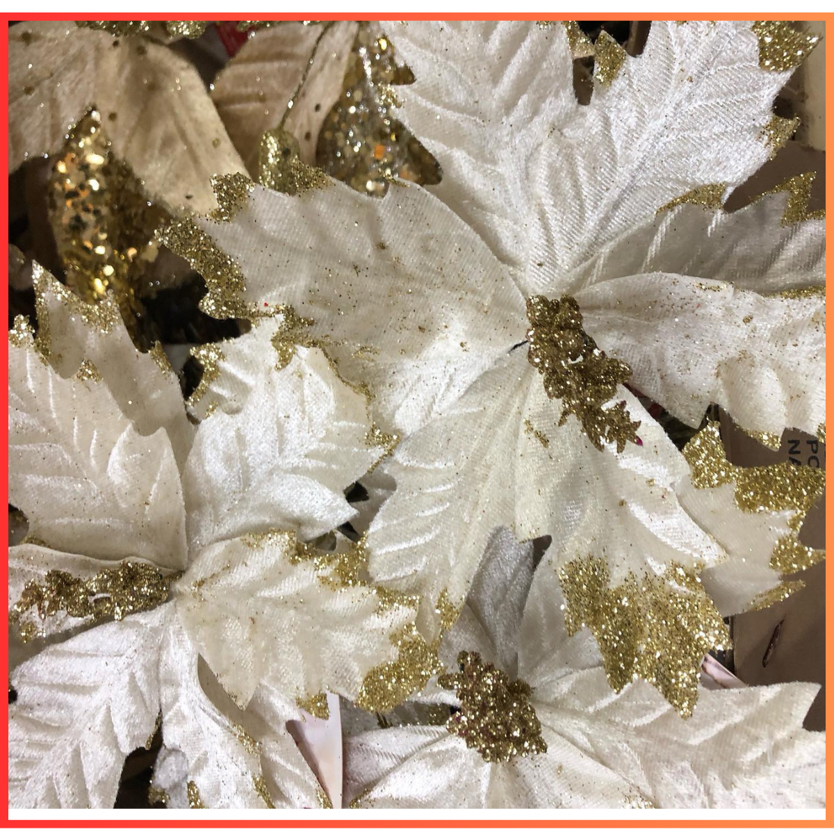 Fiori Set 12 pz Decorazioni per albero di natale addobbi Bianco e oro