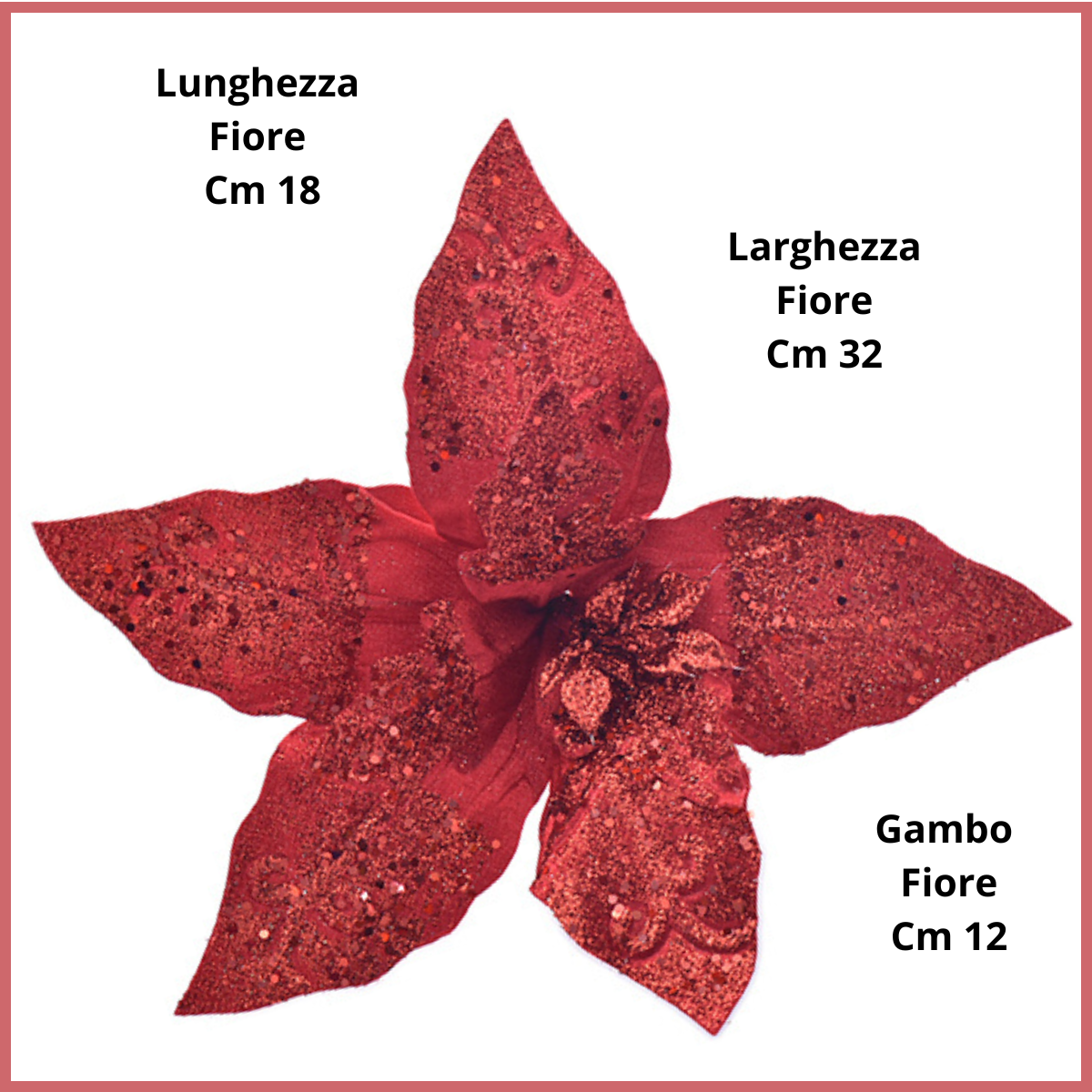 Fiori albero di Natale Rosso 5 pz Decorazioni natalizie vintage addobbi