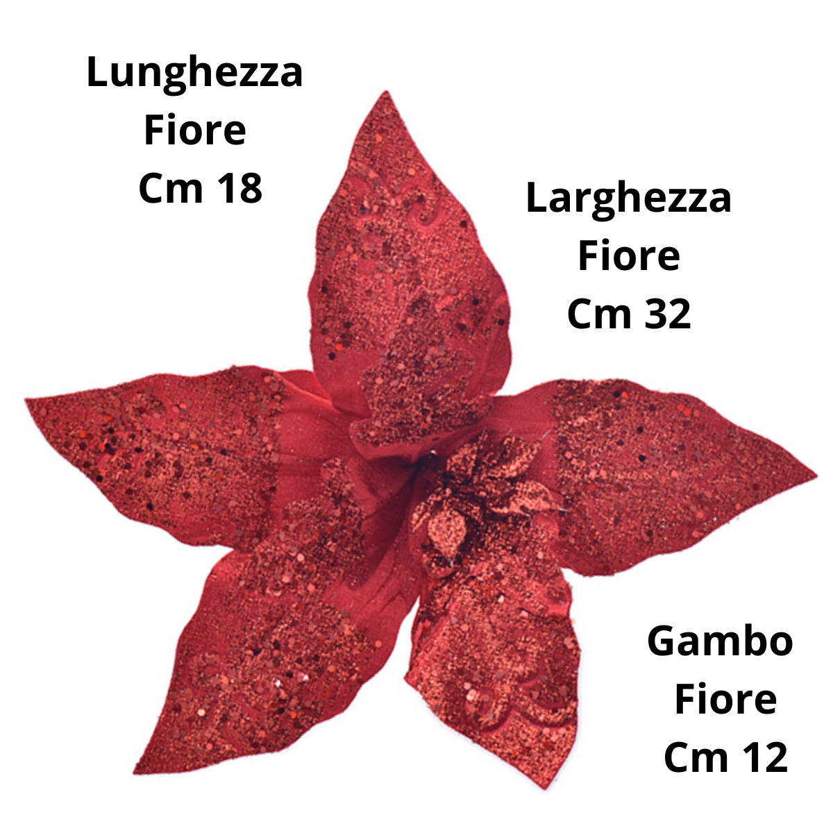 Fiori albero di Natale Rosso 5 pz Decorazioni natalizie vintage addobbi