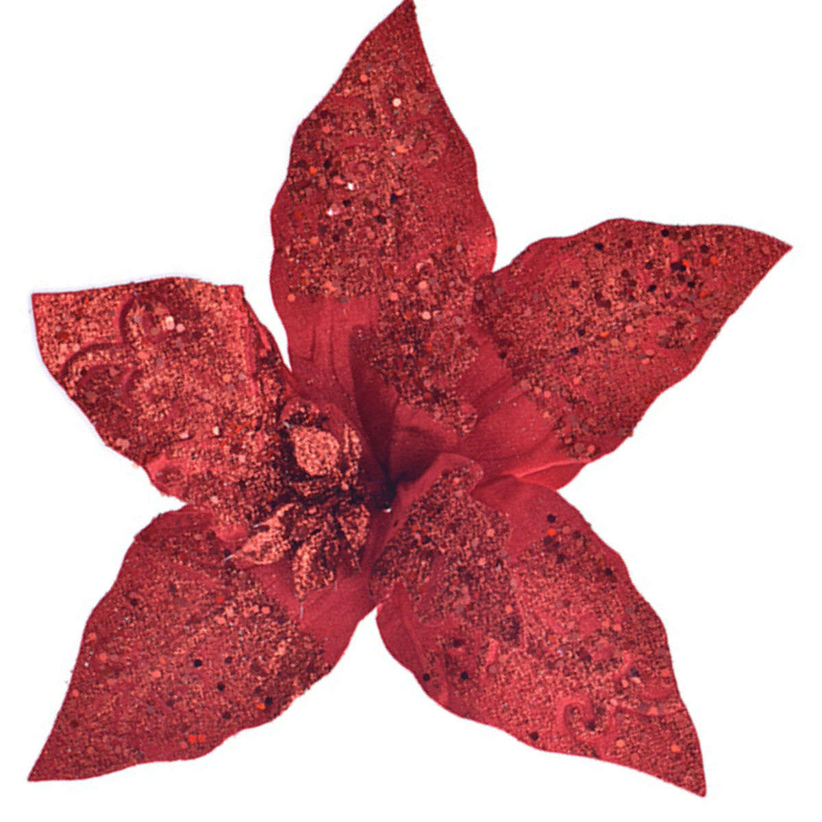 Fiori albero di Natale Rosso 5 pz Decorazioni natalizie vintage addobbi