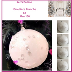 vendita di pallina bianca 100 mm con sfondo albero di natale con paillettesshoppinghome.it