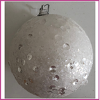 vendita di pallina bianca 100 mm per albero di natale con paillettesshoppinghome.it