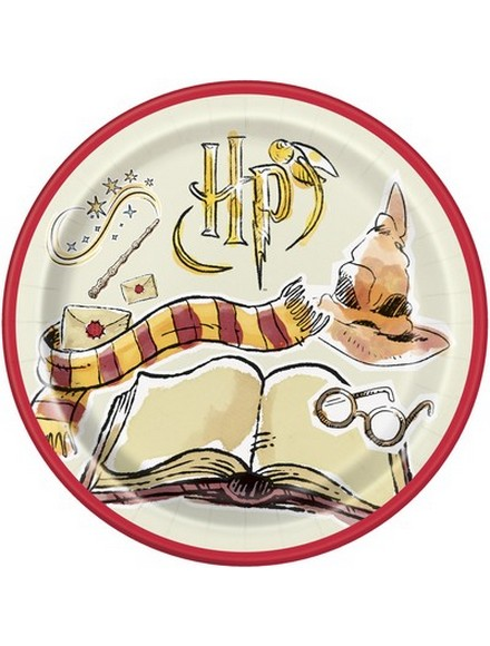 Piatti a tema harry potter 22 cm 8 pezzi in carta originali