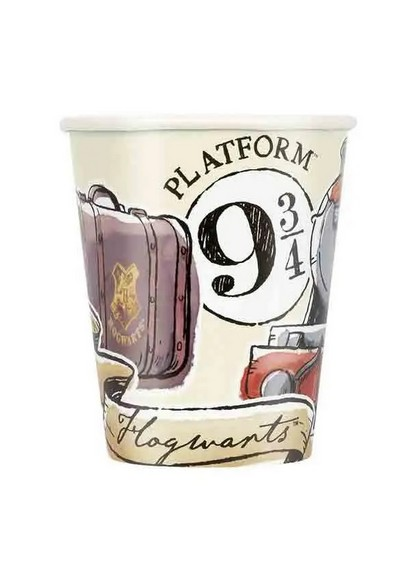 Bicchieri a tema harry potter misura 200 ml 8 pezzi in carta