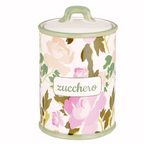 vendita di barattolo contenitore da cucina decorato alle rose con coperchio ermetico in ceramica on line su shoppinghome.it