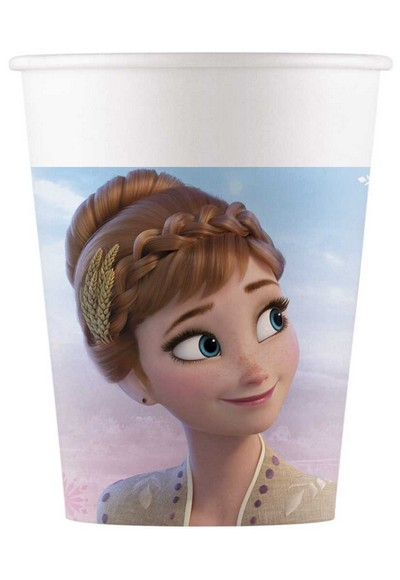 Bicchieri a tema frozen misura 200 ml 8 pezzi in carta originali