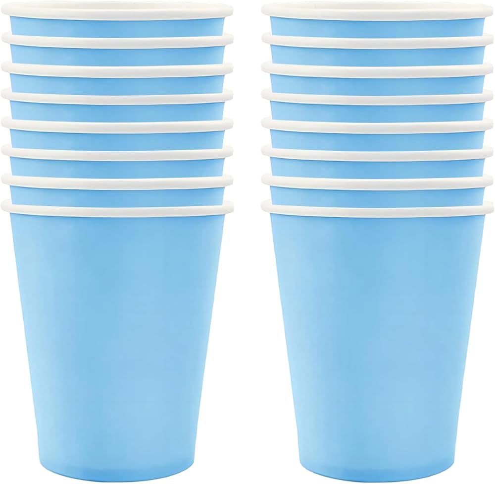 Bicchieri di carta colorati Azzurri ideali per party e feste 200ml 25 pezzi