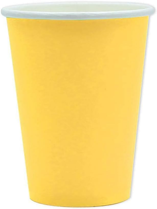Bicchieri di carta colorati Gialli ideali per party e feste 200ml 25 pezzi