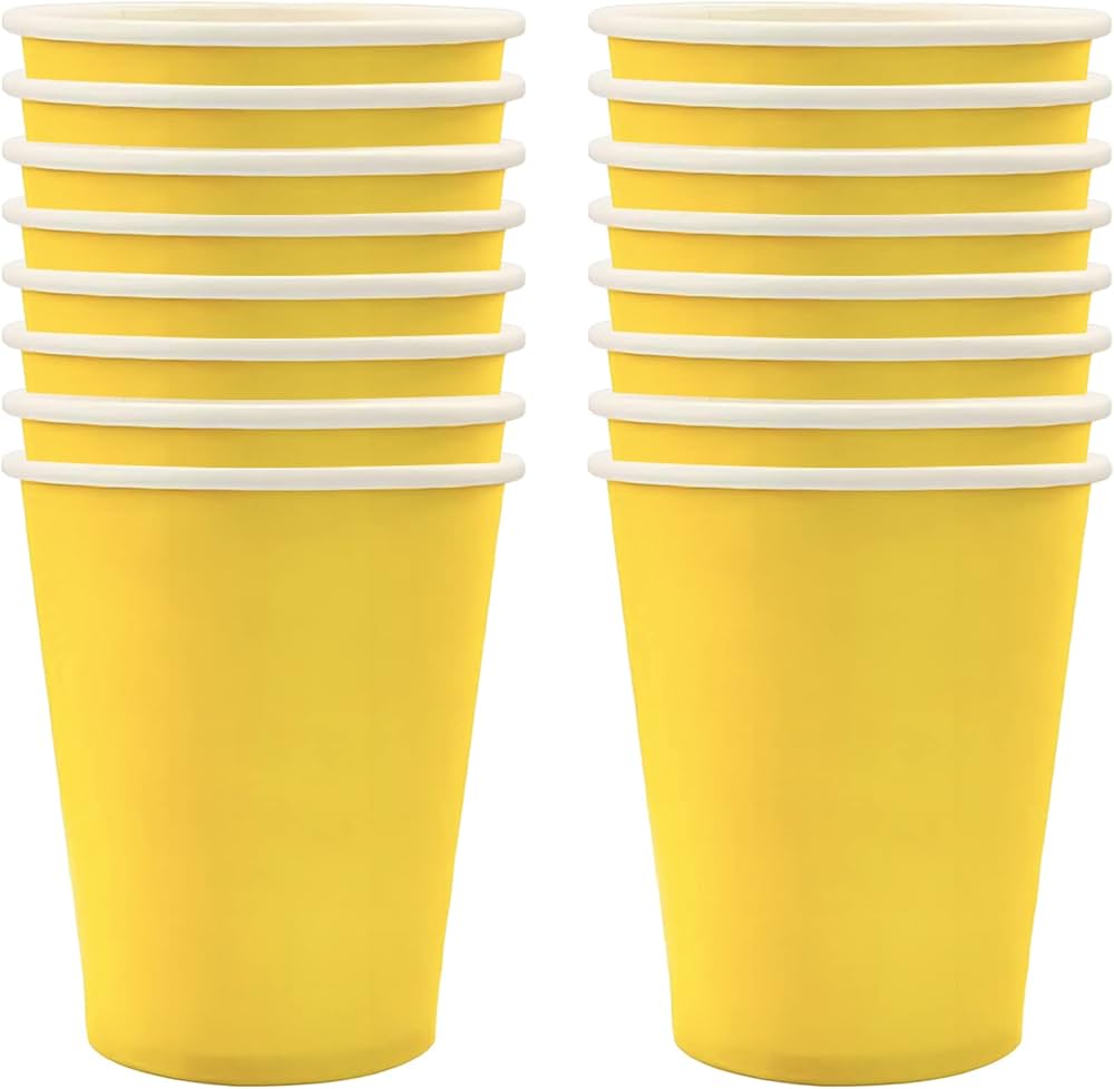 Bicchieri di carta colorati Gialli ideali per party e feste 200ml 25 pezzi