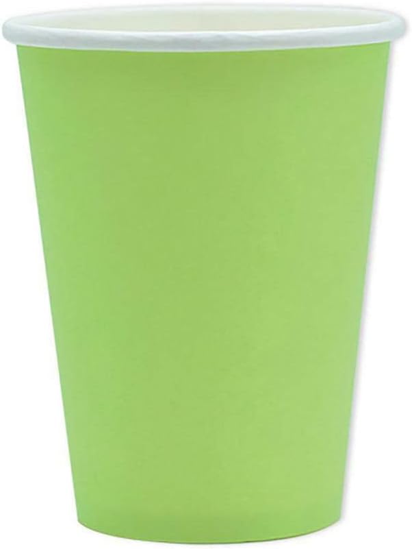 Bicchieri di carta colorati Verde mela ideali per party e feste 200ml 25 pezzi