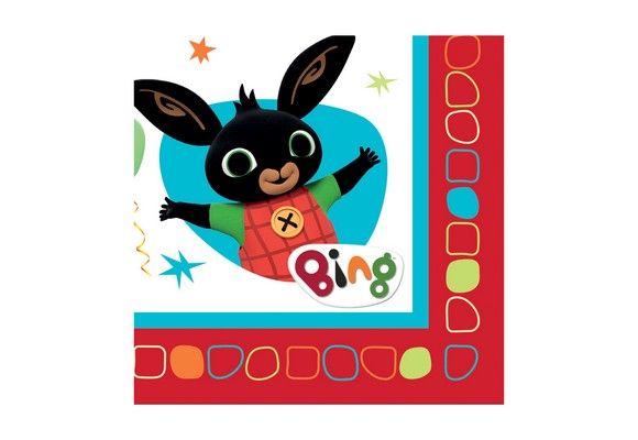 Tovaglioli a tema Bing misura 33x33 cm 16 pezzi 2veli in carta originali