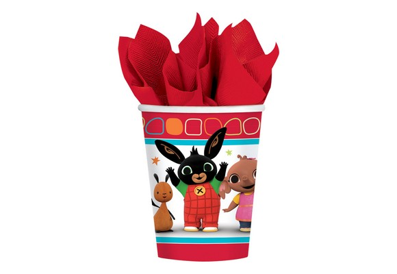 Bicchieri a tema bing misura 200 ml 8 pezzi in carta originali