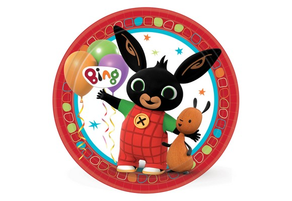 Piatti a tema bing 23 cm 8 pezzi in carta originali