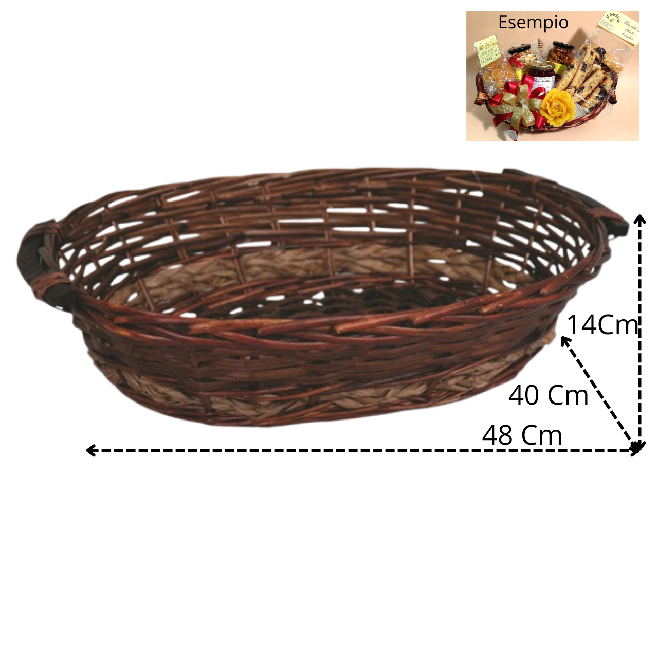 vendita di cesta di vimini marrone con manici con misure online shoppinghome.it