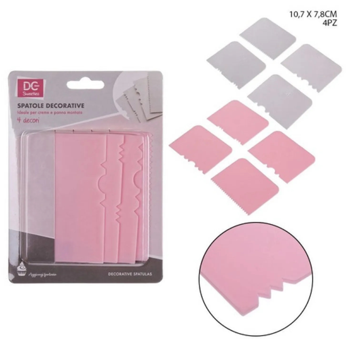 Set da 4 spatole in plastica per decorazione dolci panna e creme attrezzi pasticceria