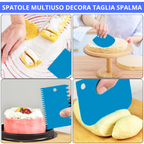 Set da 4 spatole in plastica per decorazione dolci panna e creme attrezzi pasticceria