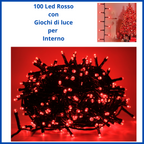 Luci di natale 100 led Rosso catena luminosa decorazioni natalizie albero e presepe