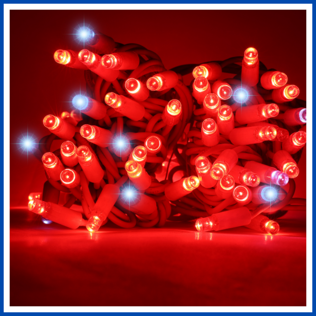 Luci di natale 100 led Rosso catena luminosa decorazioni natalizie albero e presepe