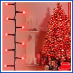 Luci di natale 100 led Rosso catena luminosa decorazioni natalizie albero e presepe