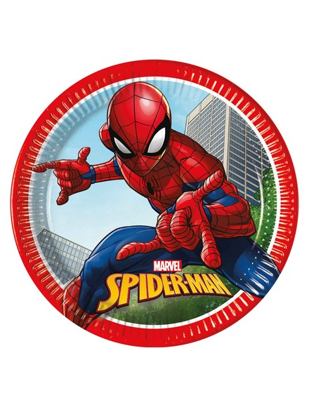 Piatti a tema spiderman 23 cm 8 pezzi in carta originali