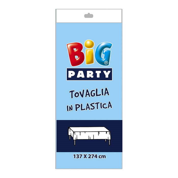 Tovaglia tinta unita colore Azzurro misura 137x274 cm in plastica
