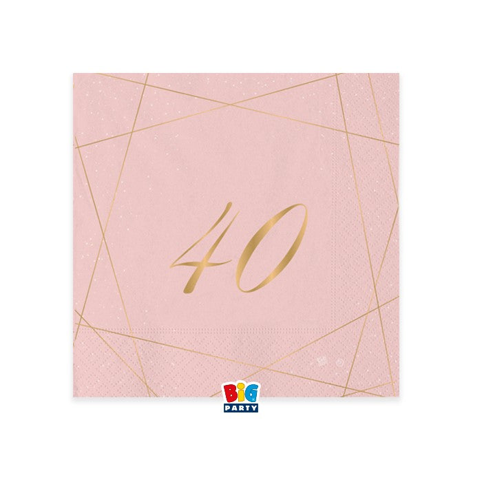 vendita di tovaglioli rosa gold 40 anni shoppinghome.it