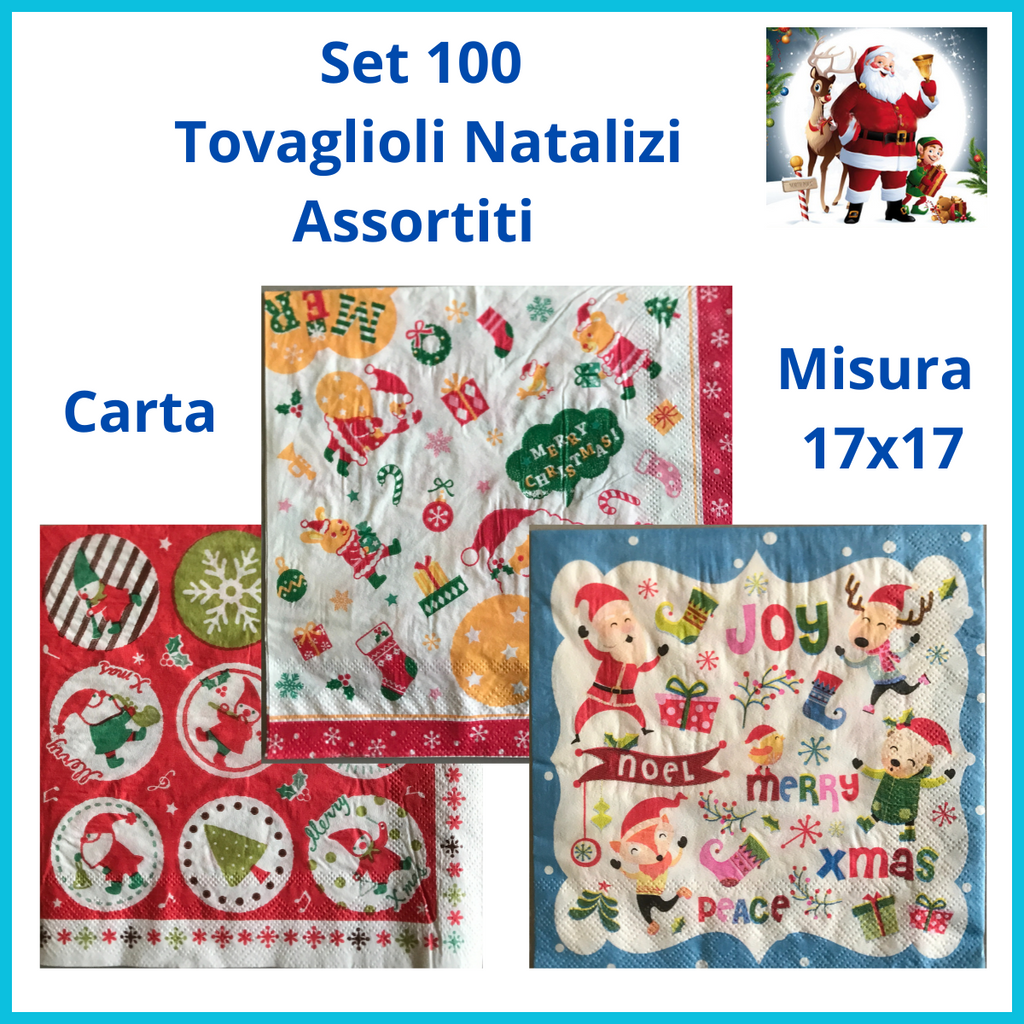 100 Tovaglioli natalizi di carta per la tavola di natale decorazioni casa